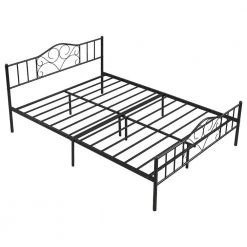 5 ft. W Vintage Metal Platform Bedframe Anti-noise in Black, Queen Size by Aoibox 15 5 ft. W Vintage Metal Platform Bedframe Anti-noise in Black, Queen Size by Aoibox -Homepop Sales black aoibox platform beds snmx769 1f 1000