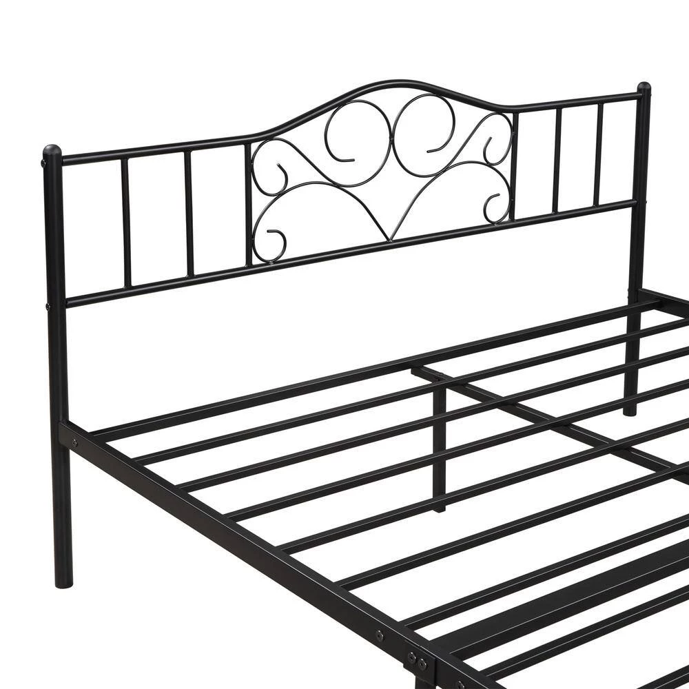 5 ft. W Vintage Metal Platform Bedframe Anti-noise in Black, Queen Size by Aoibox 7 5 ft. W Vintage Metal Platform Bedframe Anti-noise in Black, Queen Size by Aoibox - Image 7
