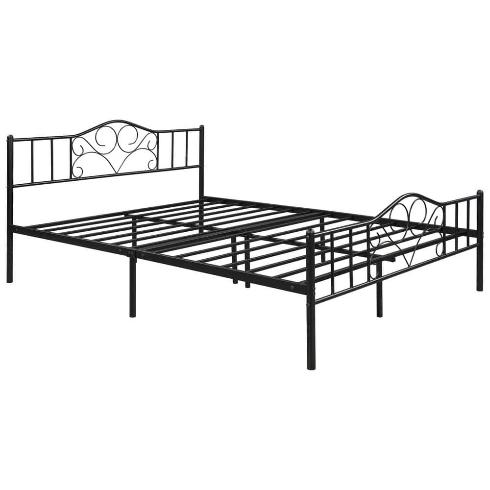 5 ft. W Vintage Metal Platform Bedframe Anti-noise in Black, Queen Size by Aoibox 1 5 ft. W Vintage Metal Platform Bedframe Anti-noise in Black, Queen Size by Aoibox