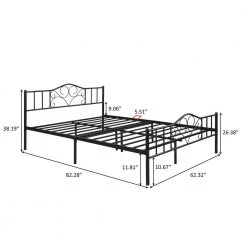 5 ft. W Vintage Metal Platform Bedframe Anti-noise in Black, Queen Size by Aoibox 18 5 ft. W Vintage Metal Platform Bedframe Anti-noise in Black, Queen Size by Aoibox -Homepop Sales black aoibox platform beds snmx769 76 1000