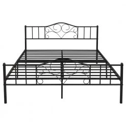5 ft. W Vintage Metal Platform Bedframe Anti-noise in Black, Queen Size by Aoibox 13 5 ft. W Vintage Metal Platform Bedframe Anti-noise in Black, Queen Size by Aoibox -Homepop Sales black aoibox platform beds snmx769 c3 1000