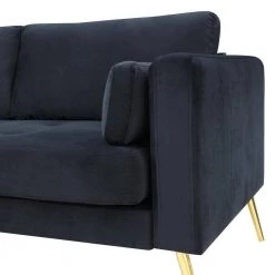 55"W Black Straight Arm 2-Piece Elegant Velvet L-Shape Upholstered Modern Sectional Sofa with Two Pillows in Gold Family by Aoibox 24 55"W Black Straight Arm 2-Piece Elegant Velvet L-Shape Upholstered Modern Sectional Sofa with Two Pillows in Gold Family by Aoibox -Homepop Sales black aoibox sectional sofas snmx358 d4 1000
