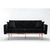 Black Velvet loveseat sofa Bed with rose gold metal feet by Aoibox