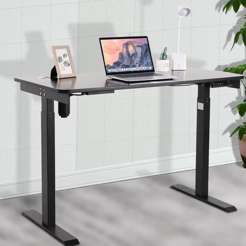 47 in. Single Motor Electric Height Adjustable Desk, Home Office Computer Desk in Black by Aoibox 1 47 in. Single Motor Electric Height Adjustable Desk, Home Office Computer Desk in Black by Aoibox