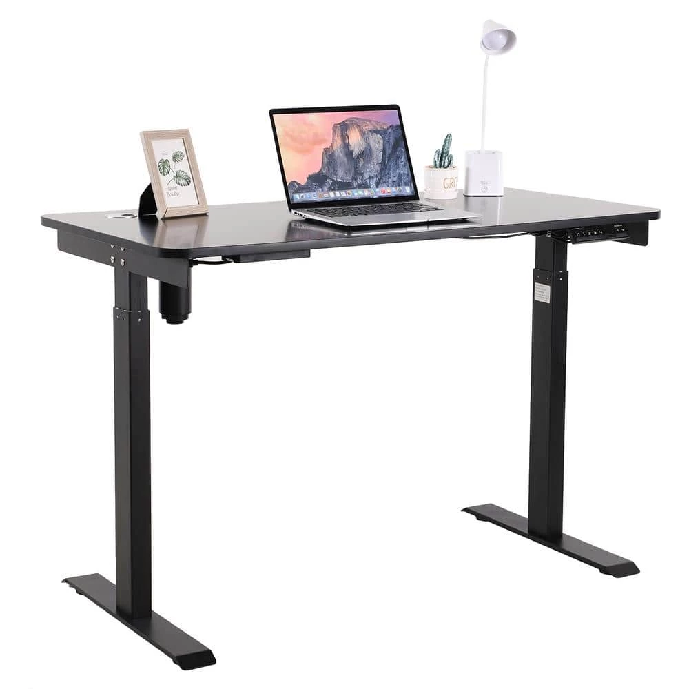 47 in. Single Motor Electric Height Adjustable Desk, Home Office Computer Desk in Black by Aoibox 4 47 in. Single Motor Electric Height Adjustable Desk, Home Office Computer Desk in Black by Aoibox - Image 4
