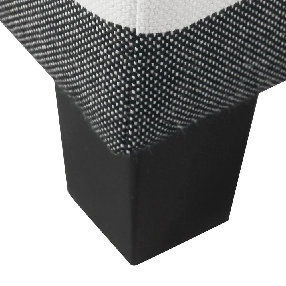 Square Black Plaid Ottoman with Lift-Off by Homepop 6 Square Black Plaid Ottoman with Lift-Off by Homepop - Image 6