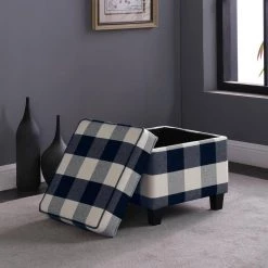 Square Black Plaid Ottoman with Lift-Off by Homepop 17 Square Black Plaid Ottoman with Lift-Off by Homepop -Homepop Sales black buffalo plaid homepop ottomans k7342 f2262 31 1000