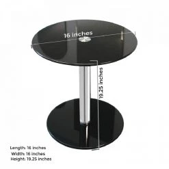 16 in. Black Round Modern Glass Side Table with 19-1/4 in. H by Fab Glass and Mirror 9 16 in. Black Round Modern Glass Side Table with 19-1/4 in. H by Fab Glass and Mirror -Homepop Sales black fab glass and mirror end side tables fabedtble1010 c3 1000