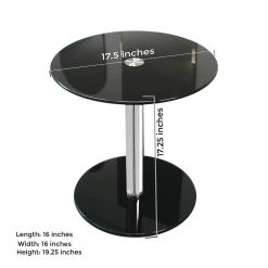 17-1/2 in. Black Round Modern Glass Side Table with 17-3/4 in. H by Fab Glass and Mirror 10 17-1/2 in. Black Round Modern Glass Side Table with 17-3/4 in. H by Fab Glass and Mirror -Homepop Sales black fab glass and mirror end side tables xst011 44 1000