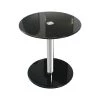 17-1/2 in. Black Round Modern Glass Side Table with 17-3/4 in. H by Fab Glass and Mirror
