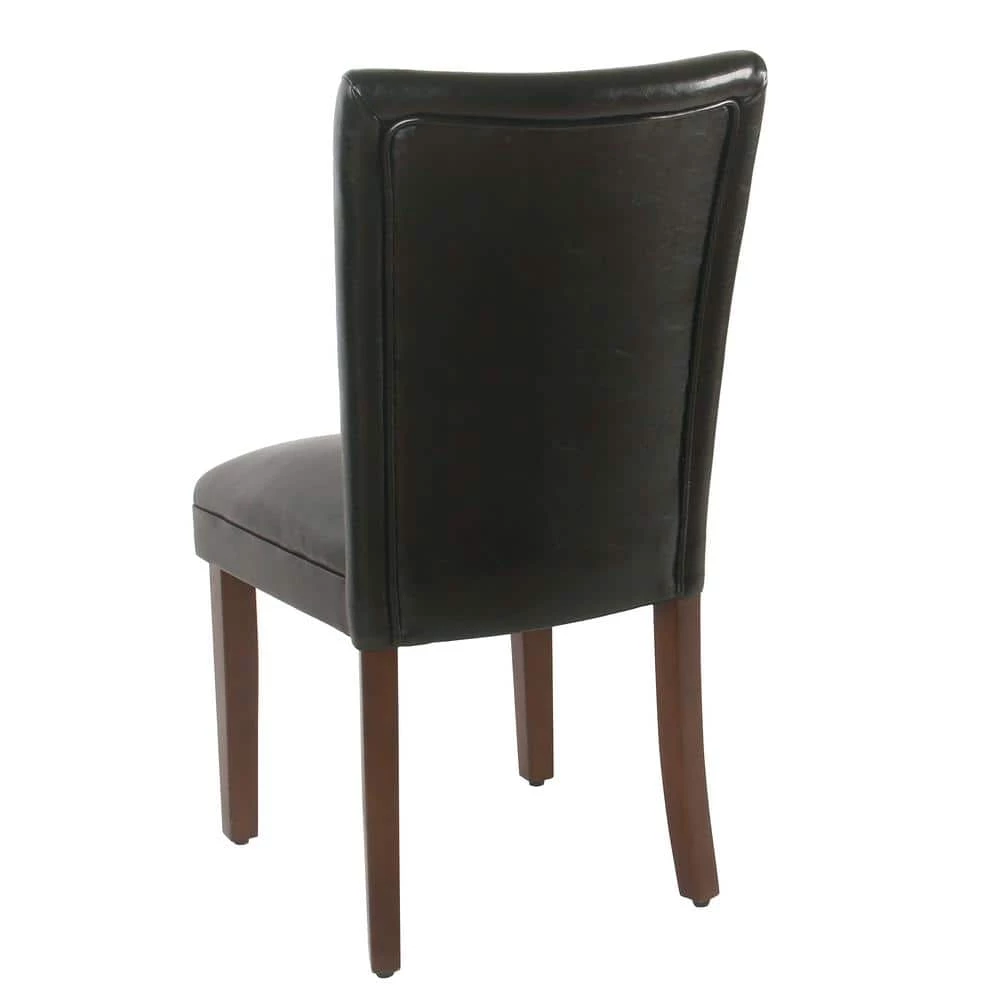 Parsons Black Faux Leather Upholstered Dining Chair (Set of 2) by Homepop 6 Parsons Black Faux Leather Upholstered Dining Chair (Set of 2) by Homepop - Image 6