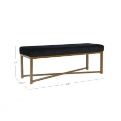 Velvet Black Rectangle Bench by Homepop 8 Velvet Black Rectangle Bench by Homepop -Homepop Sales black homepop bedroom benches k7467 b255 4f 1000