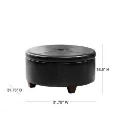 Winston Large Round Button-Top Storage Ottoman by Homepop 10 Winston Large Round Button-Top Storage Ottoman by Homepop -Homepop Sales black homepop ottomans k5508 e676 40 1000