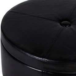 Winston Large Round Button-Top Storage Ottoman by Homepop 13 Winston Large Round Button-Top Storage Ottoman by Homepop -Homepop Sales black homepop ottomans k5508 e676 4f 1000