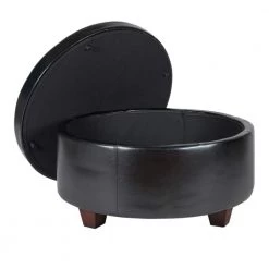 Winston Large Round Button-Top Storage Ottoman by Homepop 12 Winston Large Round Button-Top Storage Ottoman by Homepop -Homepop Sales black homepop ottomans k5508 e676 c3 1000