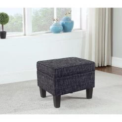 Black Woven with Lift-Off Top Storage Ottoman by Homepop 19 Black Woven with Lift-Off Top Storage Ottoman by Homepop -Homepop Sales black textural woven homepop ottomans k7646 f2216 31 1000