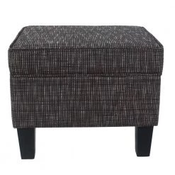 Black Woven with Lift-Off Top Storage Ottoman by Homepop