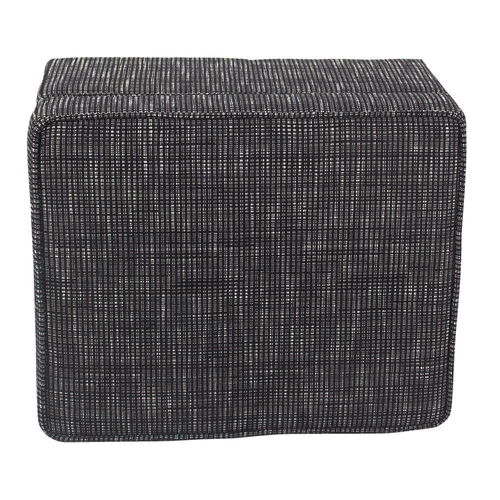 Black Woven with Lift-Off Top Storage Ottoman by Homepop 3 Black Woven with Lift-Off Top Storage Ottoman by Homepop - Image 3