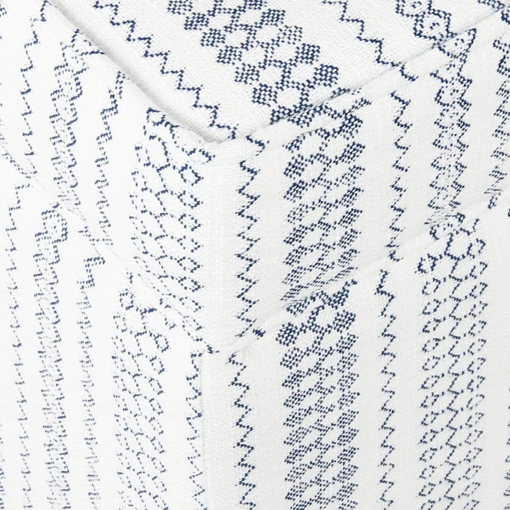 Square Blue Stripe Ottoman with Lift-Off by Homepop 6 Square Blue Stripe Ottoman with Lift-Off by Homepop - Image 6