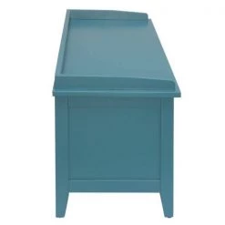 19 in. H x 16 in. W x 43 in. D Blue Wooden Bench with Storage by Aoibox 13 19 in. H x 16 in. W x 43 in. D Blue Wooden Bench with Storage by Aoibox -Homepop Sales blue aoibox dining benches snmx262 1f 1000