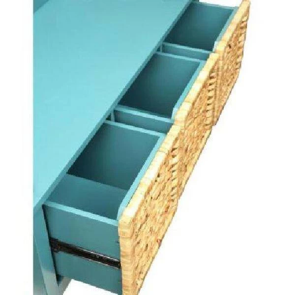 19 in. H x 16 in. W x 43 in. D Blue Wooden Bench with Storage by Aoibox 7 19 in. H x 16 in. W x 43 in. D Blue Wooden Bench with Storage by Aoibox - Image 7