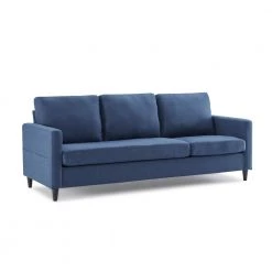 82.6 in. W Blue Arm 2-Piece Linen L-shape Reversible Sectional Sofa with Handy Side Pocket in Black Family by Aoibox -Homepop Sales blue aoibox sectional sofas snmx356 1d 1000