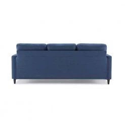 82.6 in. W Blue Arm 2-Piece Linen L-shape Reversible Sectional Sofa with Handy Side Pocket in Black Family by Aoibox -Homepop Sales blue aoibox sectional sofas snmx356 66 1000