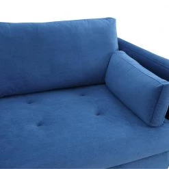55"W Blue Straight Arm 2-Piece Elegant Velvet L-Shape Upholstered Modern Sectional Sofa with Two Pillows in Gold Family by Aoibox 24 55"W Blue Straight Arm 2-Piece Elegant Velvet L-Shape Upholstered Modern Sectional Sofa with Two Pillows in Gold Family by Aoibox -Homepop Sales blue aoibox sectional sofas snmx359 d4 1000