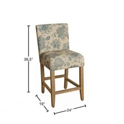 Lexie 24 in. Natural Blue Bar Stool by Homepop 8 Lexie 24 in. Natural Blue Bar Stool by Homepop -Homepop Sales blue jacobean with tan homepop bar stools k6858 24 a794 40 1000