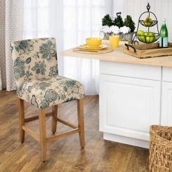 Lexie 24 in. Natural Blue Bar Stool by Homepop 10 Lexie 24 in. Natural Blue Bar Stool by Homepop -Homepop Sales blue jacobean with tan homepop bar stools k6858 24 a794 4f 1000