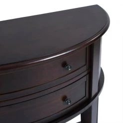 38.2 in. Wood Semicircle Console Table in Brown with Drawer Storage, Living Room Table with Solid Wood Frame by Aoibox 18 38.2 in. Wood Semicircle Console Table in Brown with Drawer Storage, Living Room Table with Solid Wood Frame by Aoibox -Homepop Sales brown aoibox console tables snmx2735 44 1000