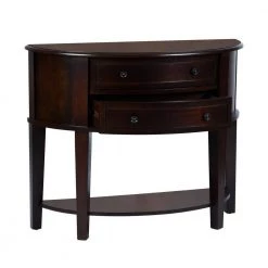 38.2 in. Wood Semicircle Console Table in Brown with Drawer Storage, Living Room Table with Solid Wood Frame by Aoibox 15 38.2 in. Wood Semicircle Console Table in Brown with Drawer Storage, Living Room Table with Solid Wood Frame by Aoibox -Homepop Sales brown aoibox console tables snmx2735 c3 1000