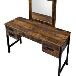 Brown Vanity Desk with Mirror and Black Frame by Aoibox 10 Brown Vanity Desk with Mirror and Black Frame by Aoibox -Homepop Sales brown aoibox makeup vanities snmx092 4f 1000
