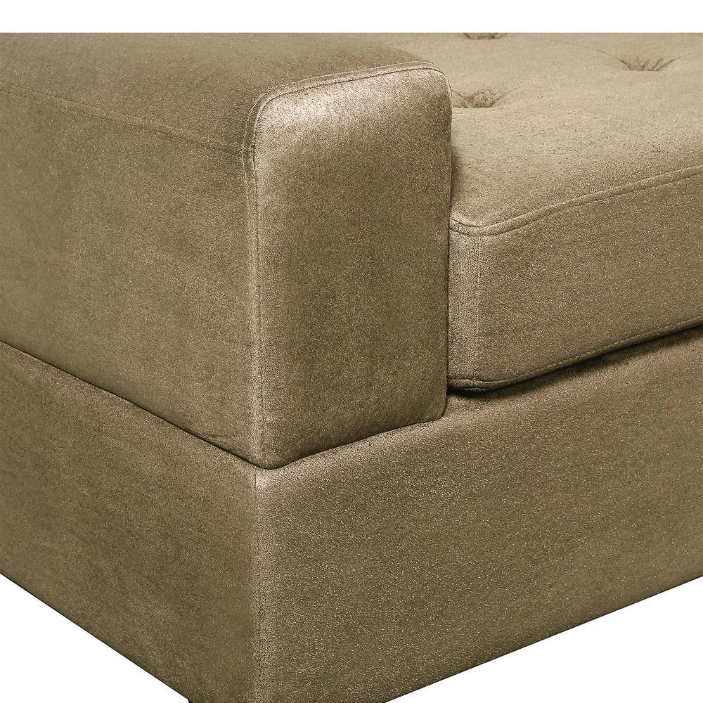 104 in. W Brown Square Arm 2-Piece Velvet L-shape Space Saving Sectional Sofa with Storage Ottoman in Black Family by Aoibox 11 104 in. W Brown Square Arm 2-Piece Velvet L-shape Space Saving Sectional Sofa with Storage Ottoman in Black Family by Aoibox - Image 11