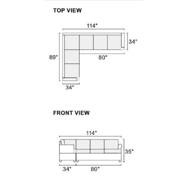 114 in. W Brown Rolled Arm 2-Piece Faux Leather L-shape Reversible Sectional Sofa with Nailhead in Brown Family by Aoibox 7 114 in. W Brown Rolled Arm 2-Piece Faux Leather L-shape Reversible Sectional Sofa with Nailhead in Brown Family by Aoibox - Image 7
