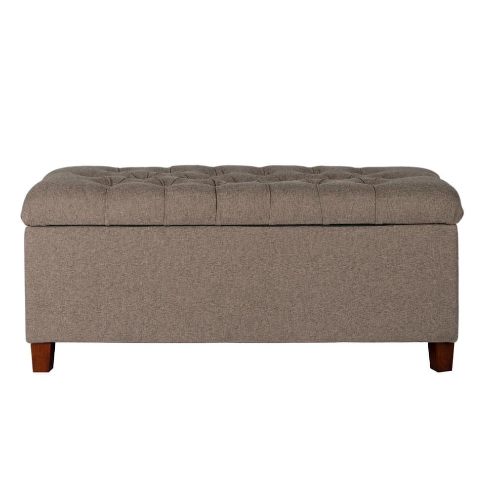 Brown Tufted Storage Bench by Homepop 8 Brown Tufted Storage Bench by Homepop - Image 8