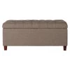 Brown Tufted Storage Bench by Homepop