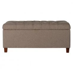 Brown Tufted Storage Bench by Homepop
