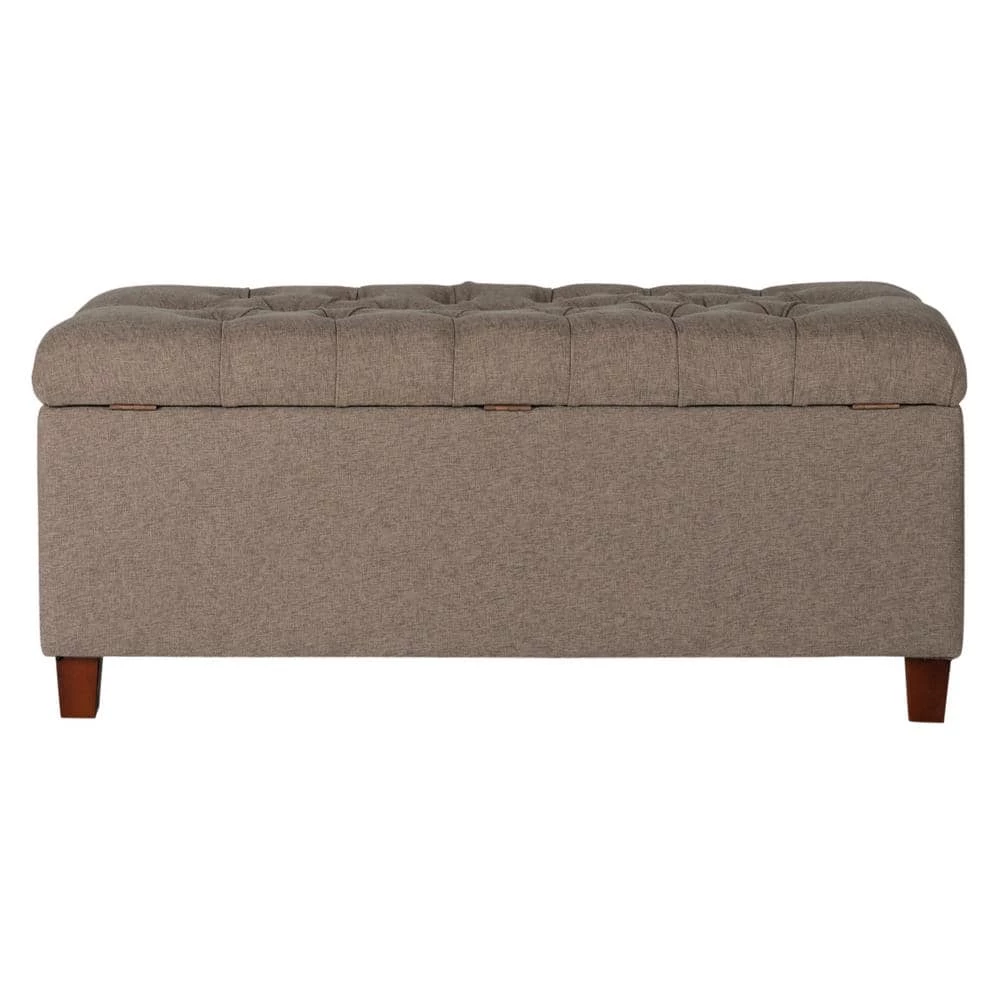 Brown Tufted Storage Bench by Homepop 1 Brown Tufted Storage Bench by Homepop