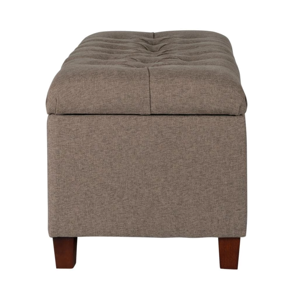 Brown Tufted Storage Bench by Homepop 7 Brown Tufted Storage Bench by Homepop - Image 7