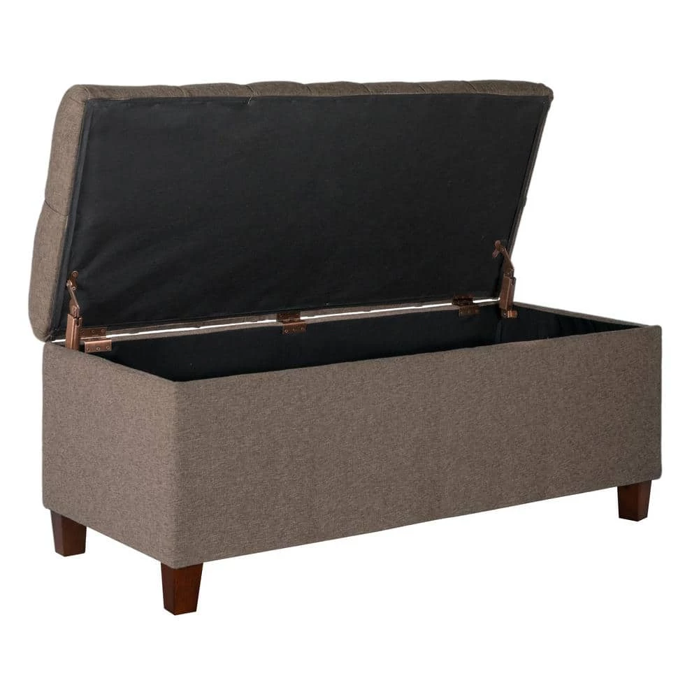 Brown Tufted Storage Bench by Homepop 10 Brown Tufted Storage Bench by Homepop - Image 10