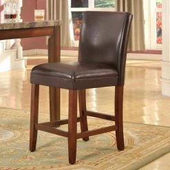 Luxury Brown Faux Leather 24 in. Counter Height barstool by Homepop 11 Luxury Brown Faux Leather 24 in. Counter Height barstool by Homepop -Homepop Sales brown light cherry homepop bar stools k1401 24 e074 31 1000