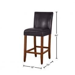 Luxury Brown Faux Leather 29 in. Bar Height Barstool by Homepop 9 Luxury Brown Faux Leather 29 in. Bar Height Barstool by Homepop -Homepop Sales brown light cherry homepop bar stools k1401 29 e074 40 1000