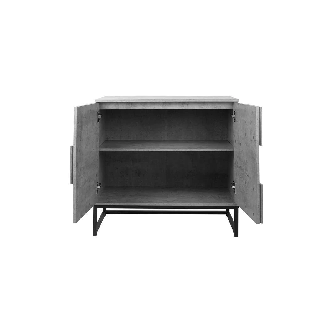31.5 in. L x 15.75 in. D x 31.5 in. H Particle Board 2-Door Console Table Sideboard Cabinet, Cement Grey by Aoibox 11 31.5 in. L x 15.75 in. D x 31.5 in. H Particle Board 2-Door Console Table Sideboard Cabinet, Cement Grey by Aoibox - Image 11