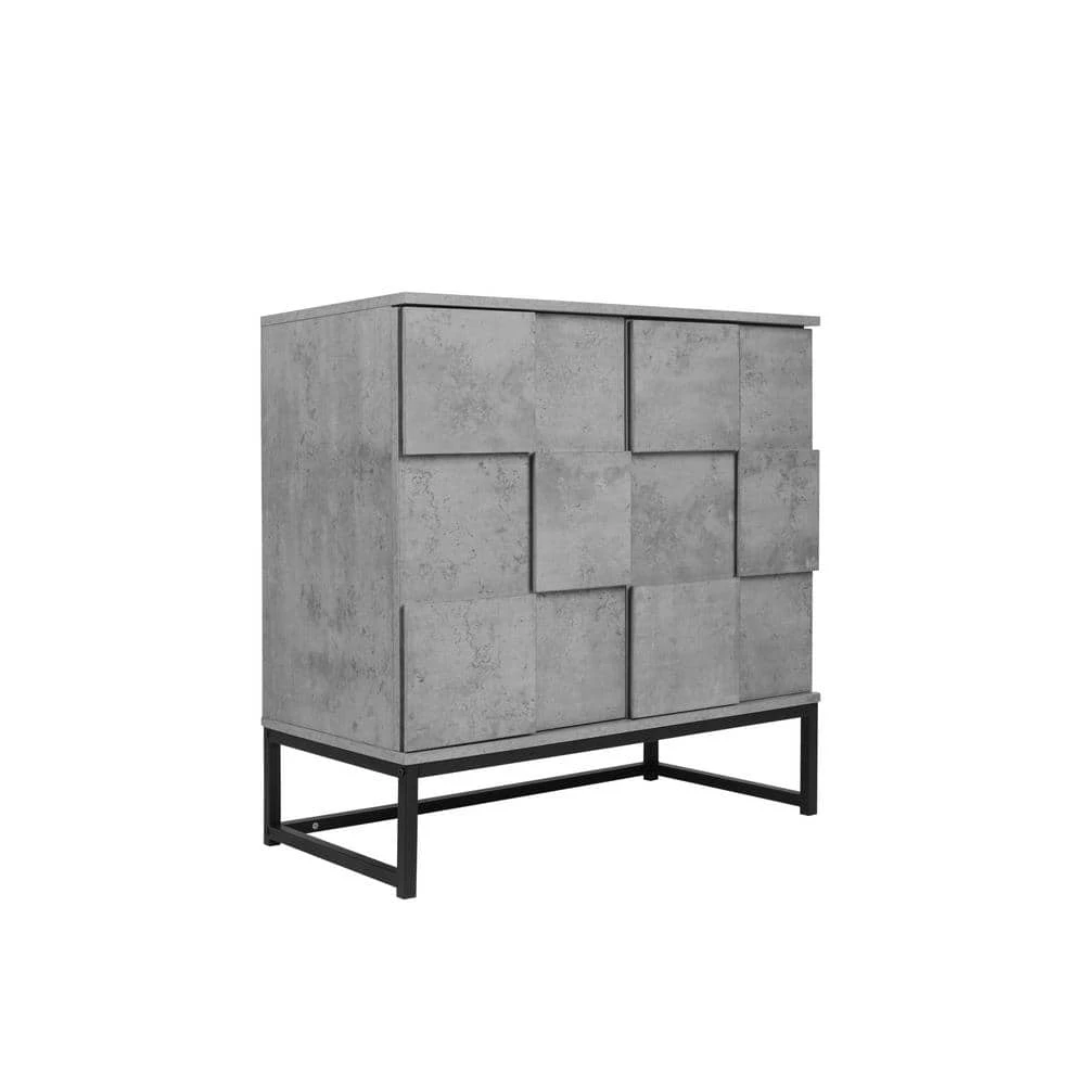 31.5 in. L x 15.75 in. D x 31.5 in. H Particle Board 2-Door Console Table Sideboard Cabinet, Cement Grey by Aoibox 1 31.5 in. L x 15.75 in. D x 31.5 in. H Particle Board 2-Door Console Table Sideboard Cabinet, Cement Grey by Aoibox