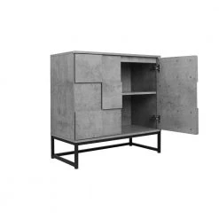 31.5 in. L x 15.75 in. D x 31.5 in. H Particle Board 2-Door Console Table Sideboard Cabinet, Cement Grey by Aoibox 20 31.5 in. L x 15.75 in. D x 31.5 in. H Particle Board 2-Door Console Table Sideboard Cabinet, Cement Grey by Aoibox -Homepop Sales cement gray aoibox console tables snmx3067 77 1000