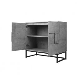 31.5 in. L x 15.75 in. D x 31.5 in. H Particle Board 2-Door Console Table Sideboard Cabinet, Cement Grey by Aoibox 17 31.5 in. L x 15.75 in. D x 31.5 in. H Particle Board 2-Door Console Table Sideboard Cabinet, Cement Grey by Aoibox -Homepop Sales cement gray aoibox console tables snmx3067 a0 1000