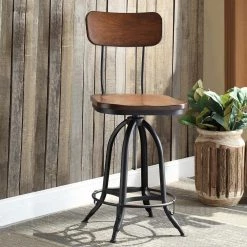 Mason 38.25 in. H Chestnut with Black Metal Frame with Backrest Adjustable Stool by Carolina Cottage 9 Mason 38.25 in. H Chestnut with Black Metal Frame with Backrest Adjustable Stool by Carolina Cottage -Homepop Sales chestnut black carolina cottage bar stools 1624wbchetbk 31 1000