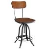 Mason 38.25 in. H Chestnut with Black Metal Frame with Backrest Adjustable Stool by Carolina Cottage
