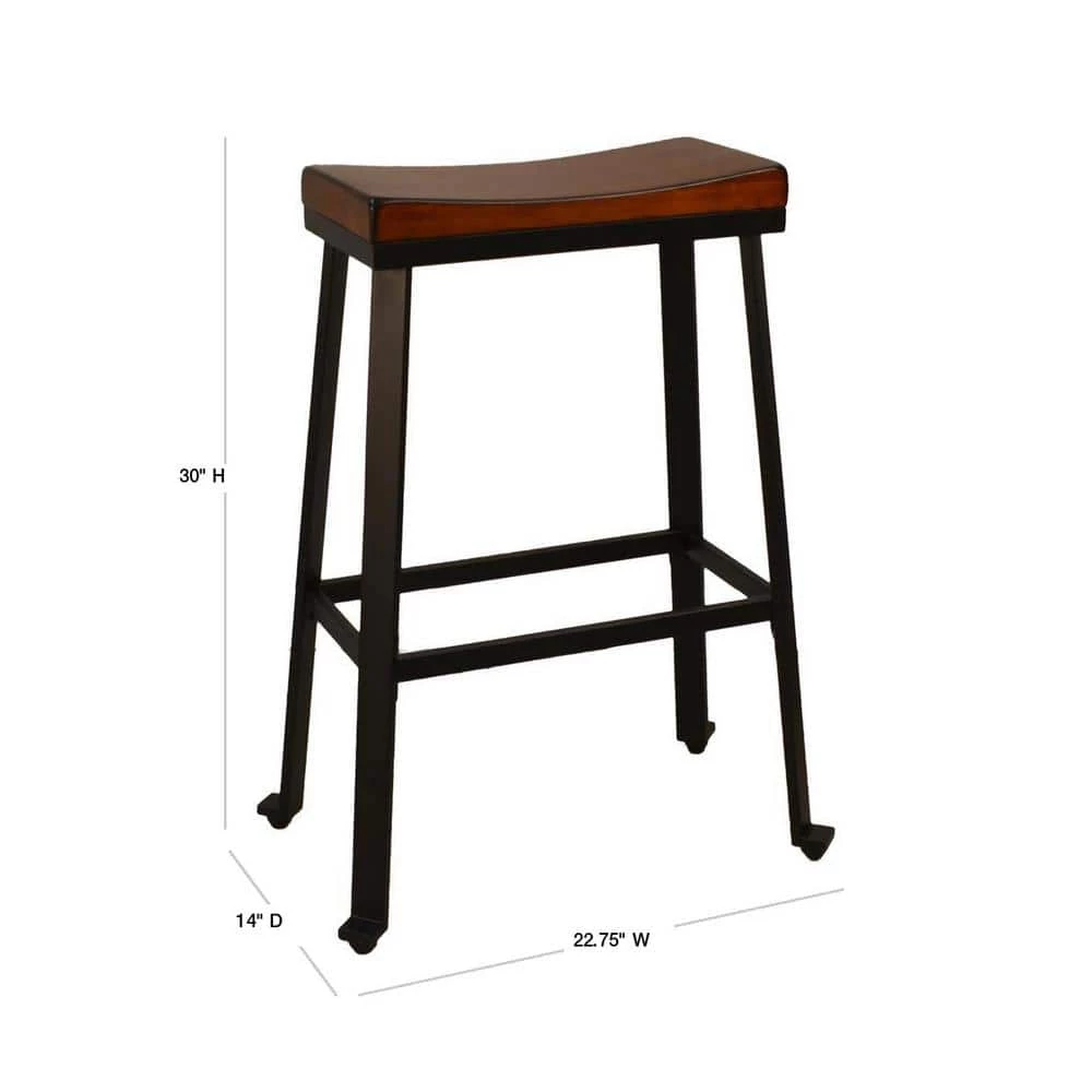 Thea 30 in. Chestnut Saddle Seat Stool by Carolina Cottage 3 Thea 30 in. Chestnut Saddle Seat Stool by Carolina Cottage - Image 3